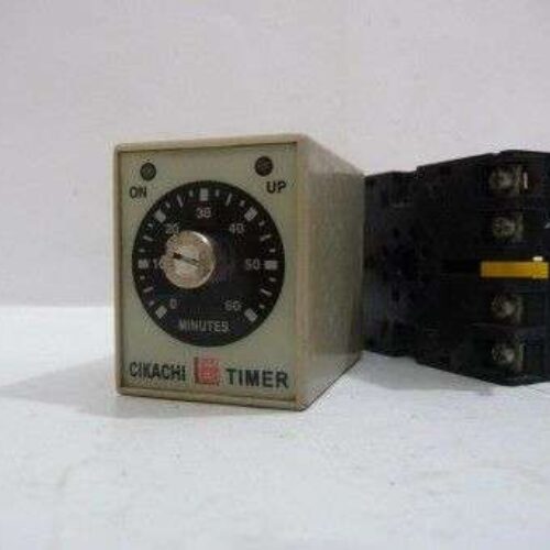 Timer with Base, AH3-1, 0 ~ 60, 240 VAC, CIKACHI Electronics, Japan