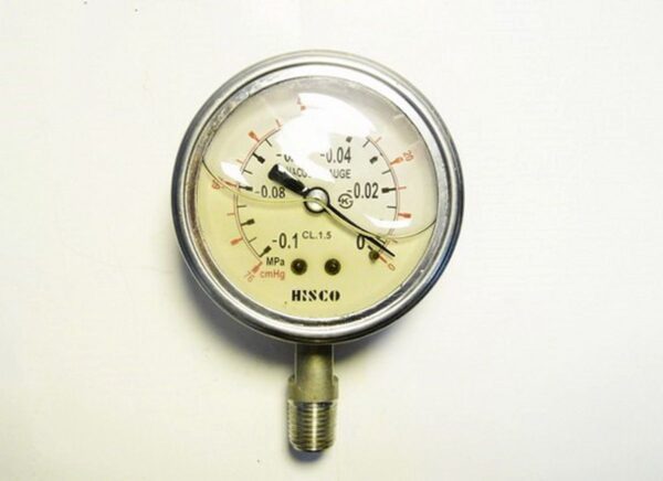 Vacuum Pressure Gauge, -0.1~0 MPa, Hisco, Made in USA