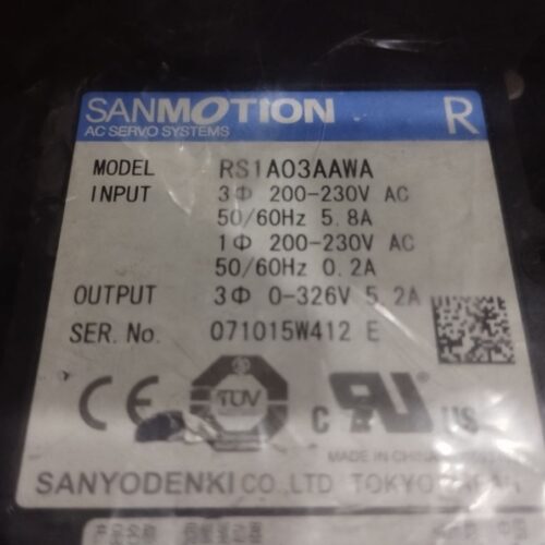 SANYO DENKI SANMOTION R AC SERVO DRIVE RS1A03AAW,